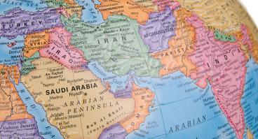 Map of Middle East.