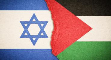 Israeli and Palestinian flags