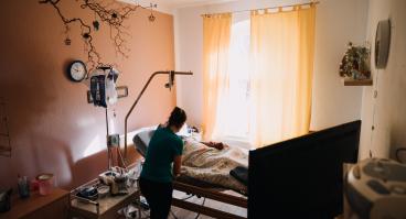 A patient receives intensive at-home treatment.