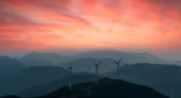 Windmills in the sunset