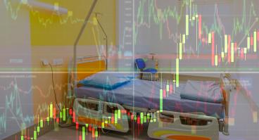 Empty Hospital Bed with Chart Overlay