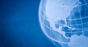 North and South America on a globe.