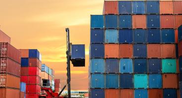 Colorful shipping containers.