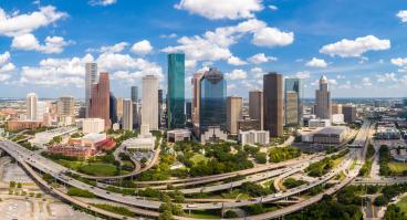 The Houston cityscape.
