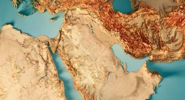 Topographic map of Middle East
