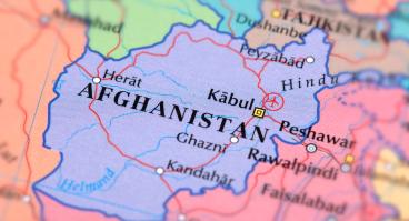 Afghanistan on a map.
