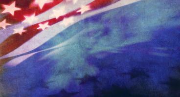 The U.S. flag in grunge texture.