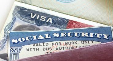 A U.S. visa and Social Security card.