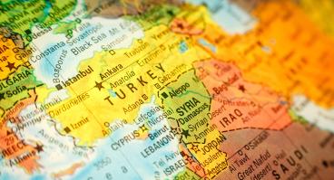 Map centered on Turkey