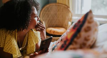 Woman looking at phone