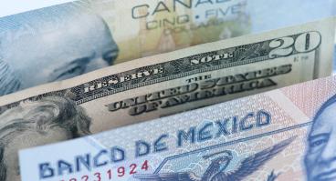 Currency (bills) for USA, Canada, and Mexico