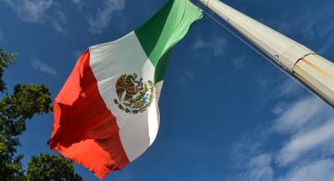 Mexican flag from below