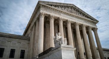 The US Supreme Court and cloudy sky
