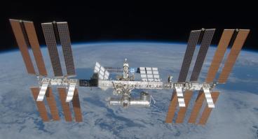The ISS orbits the Earth