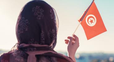 Tunisia Flag woman