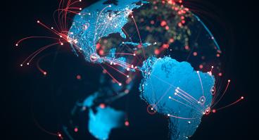 Global connections span the continents; focus on the Americas