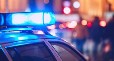 Police car with lights flashing