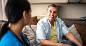 Hispanic senior and nurse