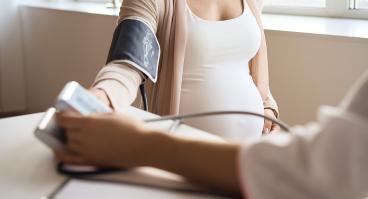 Pregnant patient blood pressure measured