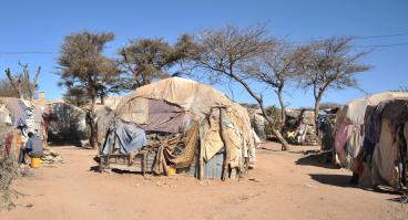 Camp for African refugees of Hargeisa in Somalia