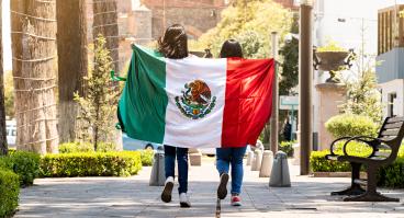 Mexican flag in motion