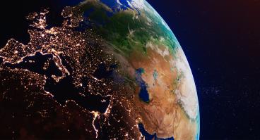 Satellite view of Eurasia