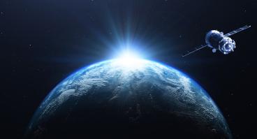 spacecraft above the planet earth