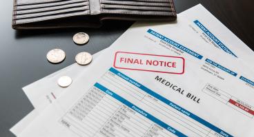 Medical bill, rising medical cost concept
