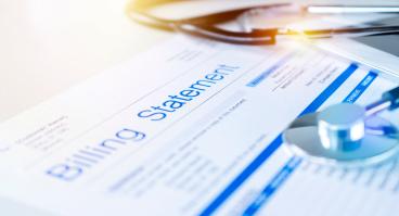  Health care billing statement with stethoscope 