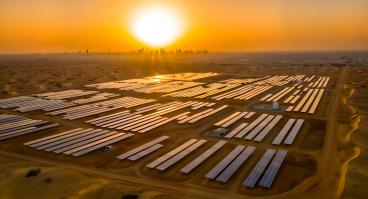 Solar panels in desert