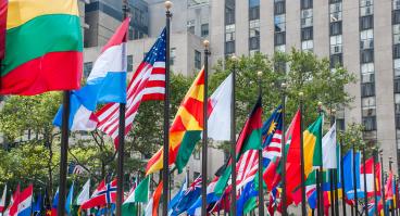 Flags outside UN