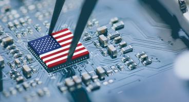 US Flag on a processor