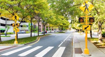Pedestrian crossing in the city