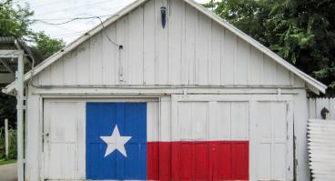 Barn with Texas flag