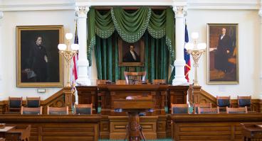 Empty meeting room in Texas State Capitol Building