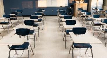 Classroom with desks