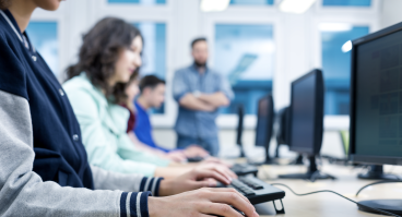 Computer science classroom at university