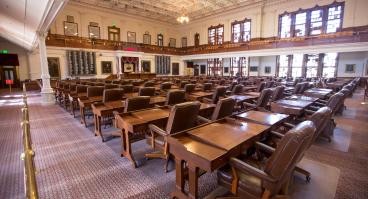 Empty meeting room in the Texas Capitol