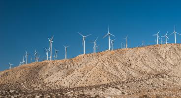 Wind farm in desert environment