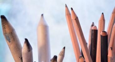 Drawing pencils in cup