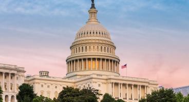 US Capitol at sunset