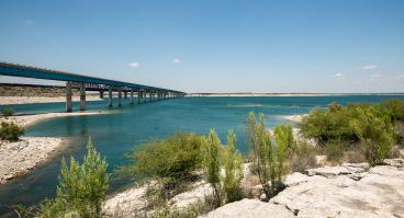Amistad Reservoir at U.S.-Mexico border
