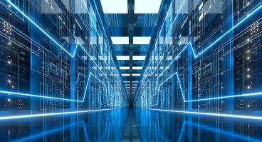 Server racks in computer network security server room data center, 3d rendering. Downloaded Server racks in computer network security server room data center