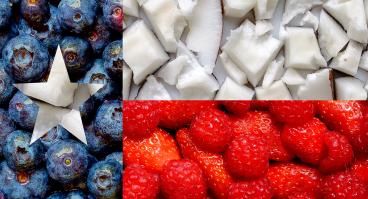 Texas Flag made of fresh and colorful sliced fruits