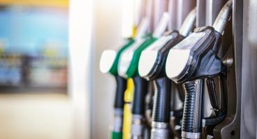 Fuel pumps station close up