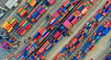 colorful cargo containers diagonal image