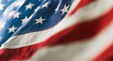 Close-up of U.S. flag.