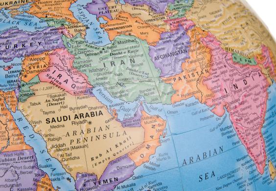 Map of Middle East.