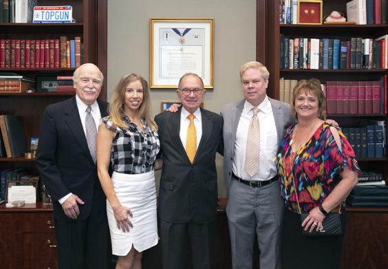 Pictured from left are William Martin, Katharine Neill Harris, Ambassador Edward Djerejian, Alfred C. Glassell, III, and Pam Lindberg
