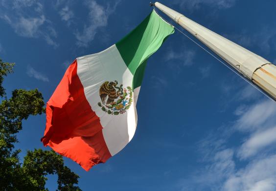 Mexican flag from below